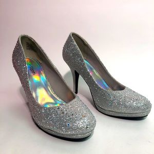Silver Sparkle Heels
